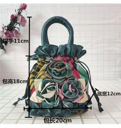 Lace Flower Handbag Drawstring Bucket Cloth Bag Women's Handbag Dinner Bag Handmade Bag Phone Bag Purse Clutch Bag Khaki $13....