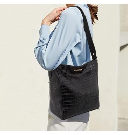 Purses for Women Shoulder Purses and Handbags Hobo Bags for Women D Crocodile Black With Strap $12.99 Hobo Bags