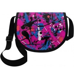 Origami Christmas Deer Women Shoulder Bag Purse African Jungle Zebra Lily Flower Lady Crossbody Messenger Bag Splash Purple S...