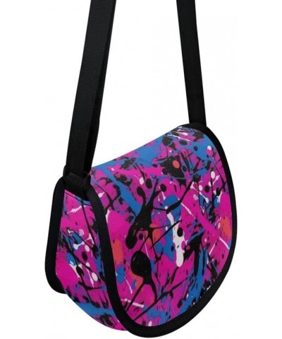 Origami Christmas Deer Women Shoulder Bag Purse African Jungle Zebra Lily Flower Lady Crossbody Messenger Bag Splash Purple S...