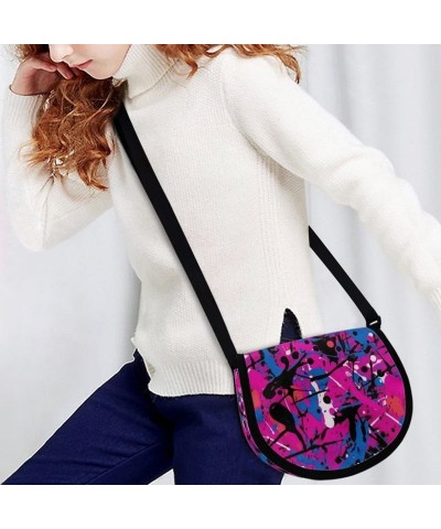 Origami Christmas Deer Women Shoulder Bag Purse African Jungle Zebra Lily Flower Lady Crossbody Messenger Bag Splash Purple S...