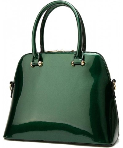 Women's Satchel Purse Large Tote Lady Shoulder Bag Patent Leather Handbag Top Handle Shell Bag S-size-green $17.09 Satchels