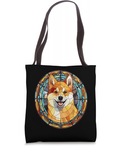 Shiba Inu Dog Owner Stained Glass Full Face Shiba Inu Design Tote Bag $15.46 Totes