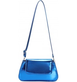 Women Shoulder Bag Girl Large Bag Gloss Hobo Bag Temperament Versatile for Leisure Travel Work Blue $8.97 Clutches