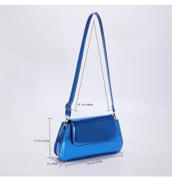 Women Shoulder Bag Girl Large Bag Gloss Hobo Bag Temperament Versatile for Leisure Travel Work Blue $8.97 Clutches