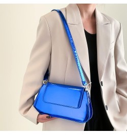 Women Shoulder Bag Girl Large Bag Gloss Hobo Bag Temperament Versatile for Leisure Travel Work Blue $8.97 Clutches