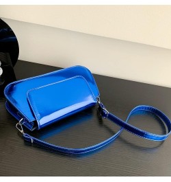 Women Shoulder Bag Girl Large Bag Gloss Hobo Bag Temperament Versatile for Leisure Travel Work Blue $8.97 Clutches