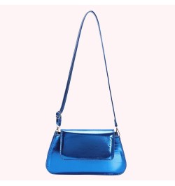 Women Shoulder Bag Girl Large Bag Gloss Hobo Bag Temperament Versatile for Leisure Travel Work Blue $8.97 Clutches