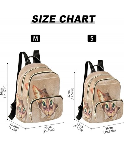 Backpack Purse for Women Funny Cat Looking Out Box, Mini Fashion Backpack Lightweight Casual Daypack Shoulder Bag Travel Back...