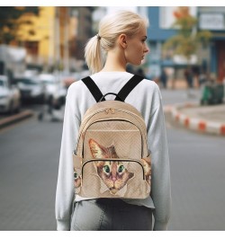 Backpack Purse for Women Funny Cat Looking Out Box, Mini Fashion Backpack Lightweight Casual Daypack Shoulder Bag Travel Back...