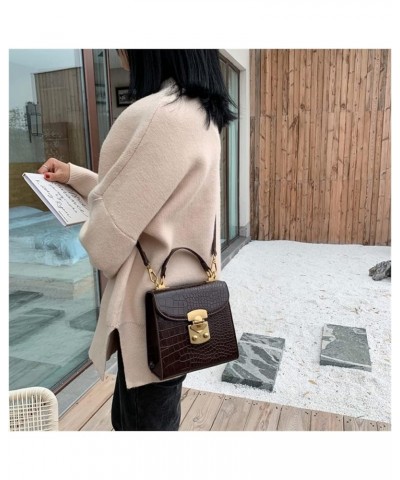 Mini Stone Pattern Leather Crossbody Bags for Women Shoulder Messenger Bag Female Travel Handbags (Color : Black, Size : 6.5 ...