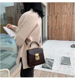 Mini Stone Pattern Leather Crossbody Bags for Women Shoulder Messenger Bag Female Travel Handbags (Color : Black, Size : 6.5 ...