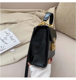 Mini Stone Pattern Leather Crossbody Bags for Women Shoulder Messenger Bag Female Travel Handbags (Color : Black, Size : 6.5 ...