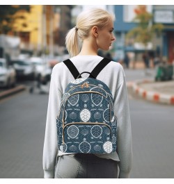 Ocean Women Backpack Ethnic Sea Turtle Seashell Anti-Theft Travel Backpack with Luggage Belt Lightweight Handbag Lady Purse R...