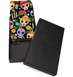 Skull Halloweens Pattern Zip Coin Pocket Leather Wallet Vertical Long Wallet for Men Woman With Credit Card Holder $16.79 Wal...