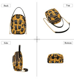 Funny Black Cat Small Crossbody Bags for Women Cell Phone Shoulder Purse Handbags Wallet 21216560 $12.42 Crossbody Bags