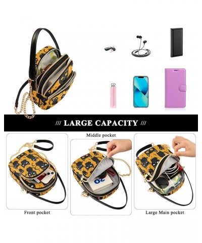 Funny Black Cat Small Crossbody Bags for Women Cell Phone Shoulder Purse Handbags Wallet 21216560 $12.42 Crossbody Bags