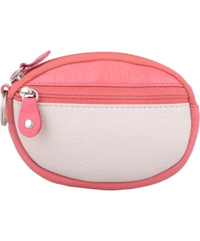 Womens Soft Leather Coin/Money Holder/Purse/Pouch Coral/White $9.20 Wallets