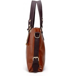 Oil Wax Leather Women Bag Handbag Large Women's Tote Shoulder Bags Top Leather Messenger Crossbody Bag Brown $29.11 Totes