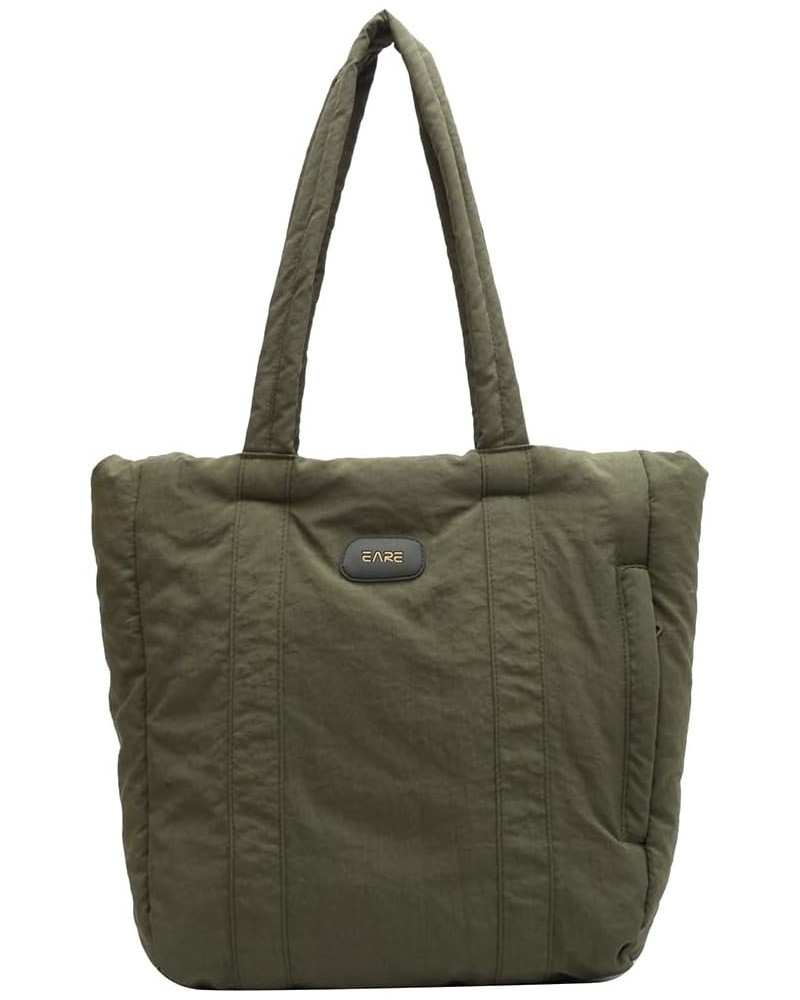 Women Puffer Tote Bag Lar ity Handle Bag Litweit Puffy Shoulr Bag Hobo Bag Green $8.15 Totes