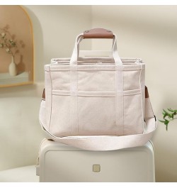 Large Capacity Multi-pocket Casual Canvas Bag, Women Crossbody Work Shoulder Handbag, Tote Bag with Pockets and Compartments ...