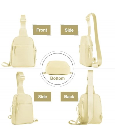 Small Sling Bag Crossbody Bags for Women Trendy with Extended Strap Mini Chest bag Daily Bag Two-way Plastic Zipper Beige $11...