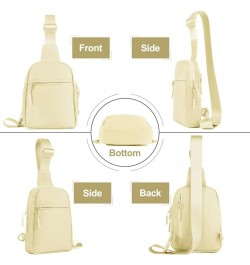 Small Sling Bag Crossbody Bags for Women Trendy with Extended Strap Mini Chest bag Daily Bag Two-way Plastic Zipper Beige $11...