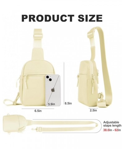 Small Sling Bag Crossbody Bags for Women Trendy with Extended Strap Mini Chest bag Daily Bag Two-way Plastic Zipper Beige $11...