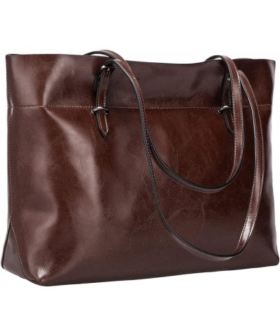 Women Vintage Genuine Leather Tote Shoulder Bag Handbag Upgraded Version Large Coffee $42.02 Totes