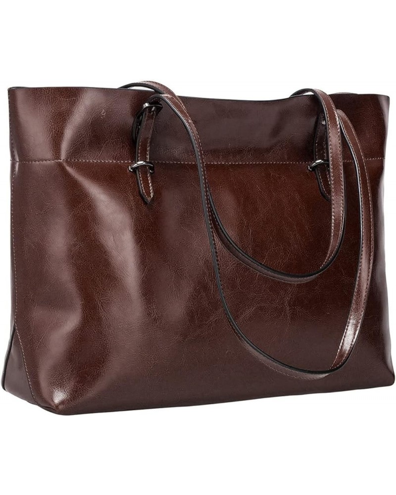 Women Vintage Genuine Leather Tote Shoulder Bag Handbag Upgraded Version Large Coffee $42.02 Totes