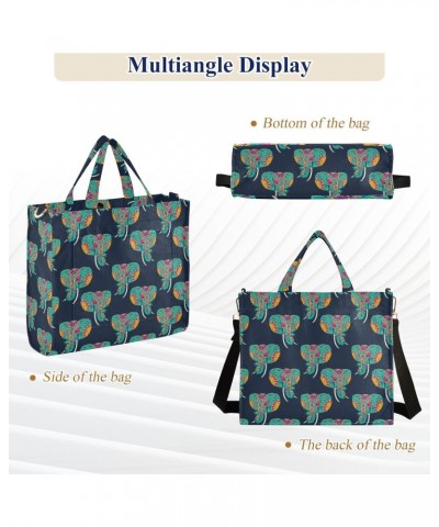 Women Colorful Sugar Skull Indian Elephants Corduroy Tote Bag Casual Handbags Fashion Shoulder Hobo bag $12.73 Totes