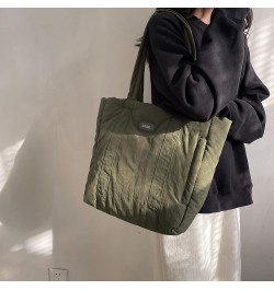 Women Puffer Tote Bag Lar ity Handle Bag Litweit Puffy Shoulr Bag Hobo Bag Green $8.15 Totes