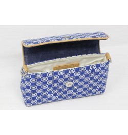 AFTER 5 COLLECTION Audrey Cross Body/Clutch Handbag Canvas Bright White / Sapphire $39.96 Clutches