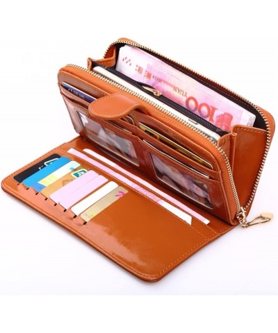 Leather Long Wallet for Women Women' Wallets Card Holder Phone (Color : Dark Blue) Green $9.39 Wallets