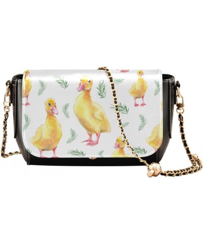 Cute Watercolor Duck Crossbody bags for Women Small Crossbody Purses with Metal Chain Shoulder Bag Wallet Purse for Women $23...