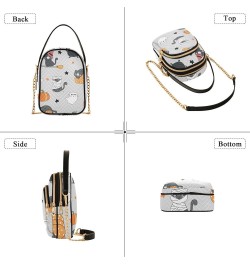 Halloween Ghost Cat Crossbody Bags for Women Crossbody Bag Hand Bag with Chain Strap for Travel Daily Use $15.33 Crossbody Bags