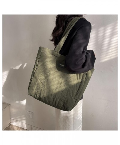 Women Puffer Tote Bag Lar ity Handle Bag Litweit Puffy Shoulr Bag Hobo Bag Green $8.15 Totes