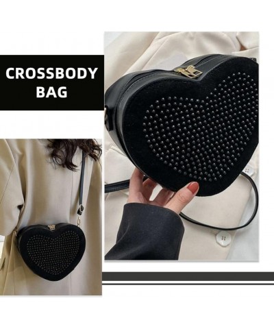 Crossbody Bag Bling Purse Heart Shaped Shoulder Bag Fashionable Women Crossbody Bag $15.55 Totes