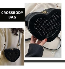 Crossbody Bag Bling Purse Heart Shaped Shoulder Bag Fashionable Women Crossbody Bag $15.55 Totes