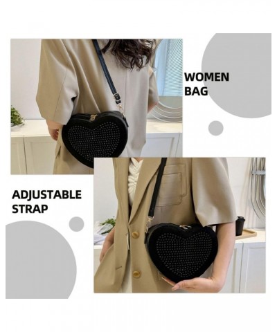 Crossbody Bag Bling Purse Heart Shaped Shoulder Bag Fashionable Women Crossbody Bag $15.55 Totes