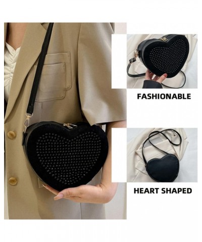 Crossbody Bag Bling Purse Heart Shaped Shoulder Bag Fashionable Women Crossbody Bag $15.55 Totes