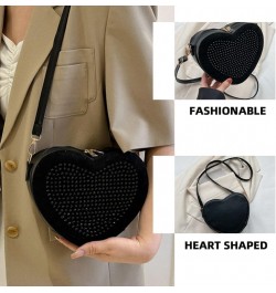 Crossbody Bag Bling Purse Heart Shaped Shoulder Bag Fashionable Women Crossbody Bag $15.55 Totes