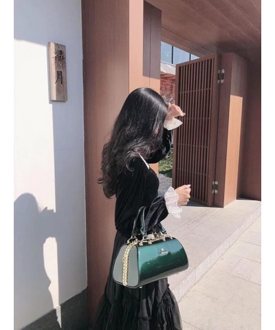 Fashion Leather Women's Top Handle Satchel Crossbody Handbags Crystal Evening Bag Purses Hard Shoulder Bags Green $39.11 Satc...