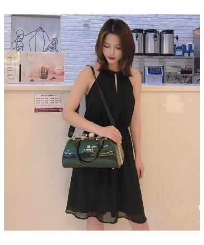 Fashion Leather Women's Top Handle Satchel Crossbody Handbags Crystal Evening Bag Purses Hard Shoulder Bags Green $39.11 Satc...