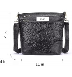 Women Genuine Leather Shoulder Bag Floral-Embossed Crossbody Bag Handbag Purse for Women F4. Floral-embossed Plum Purple $19....