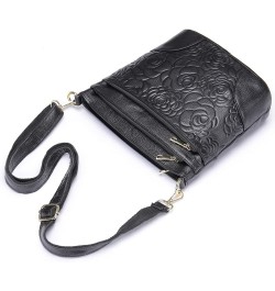 Women Genuine Leather Shoulder Bag Floral-Embossed Crossbody Bag Handbag Purse for Women F4. Floral-embossed Plum Purple $19....