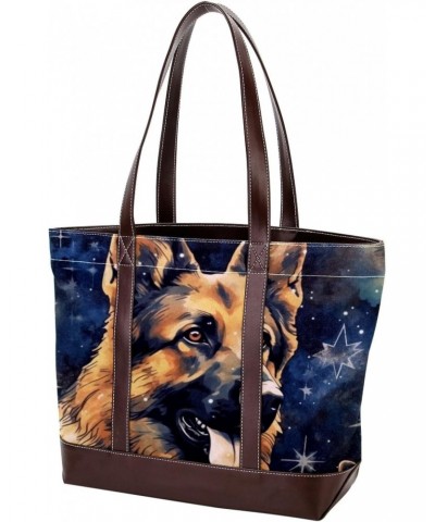 Collie Canvas Leather Mix Crossbody Bag - Stylish Hand-held Purse, 13.3x4.7x12.2 inches $20.64 Crossbody Bags