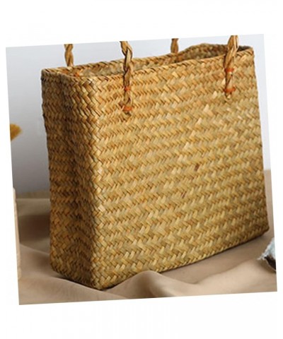 2pcs Knit Tote Bag Straw Travel Beach Bag Women Straw Bag Yellow Handbag Book Tote Bag for Women Travel Tote Bag for Women Pu...