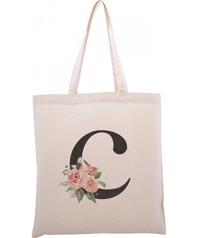 Personalized Floral Initial Tote Bag Bachelorette Party 1 Design 1 Initial C $10.23 Totes