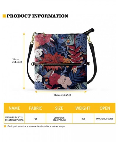 Women Cross-body Envelope Bag Purse Clutch Pouch with Zipper Closure Leaf $16.49 Clutches